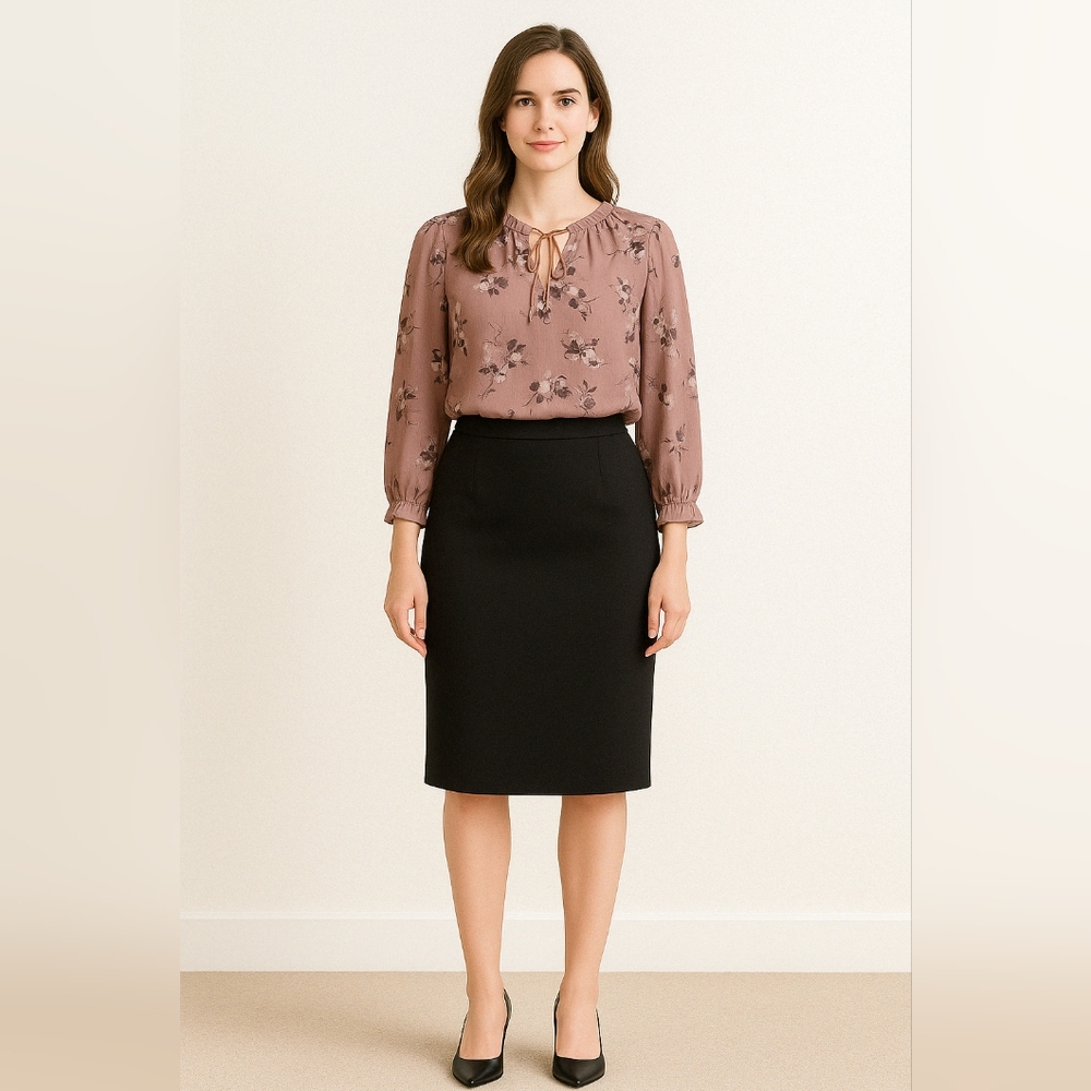 Flowy Purple Long Sleeve Tie Front Blouse